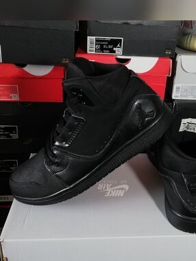AIR JORDAN 1 FLIGHT BLACK CARBON SOFT SUEDE MEN'S US SIZE 13 GOOD COND